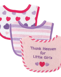 Luvable Friends I Love Mommy and Daddy Baby Bibs, Blue Daddy, 3 Count